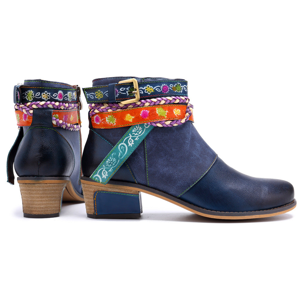 Vintage Style Leather Boots