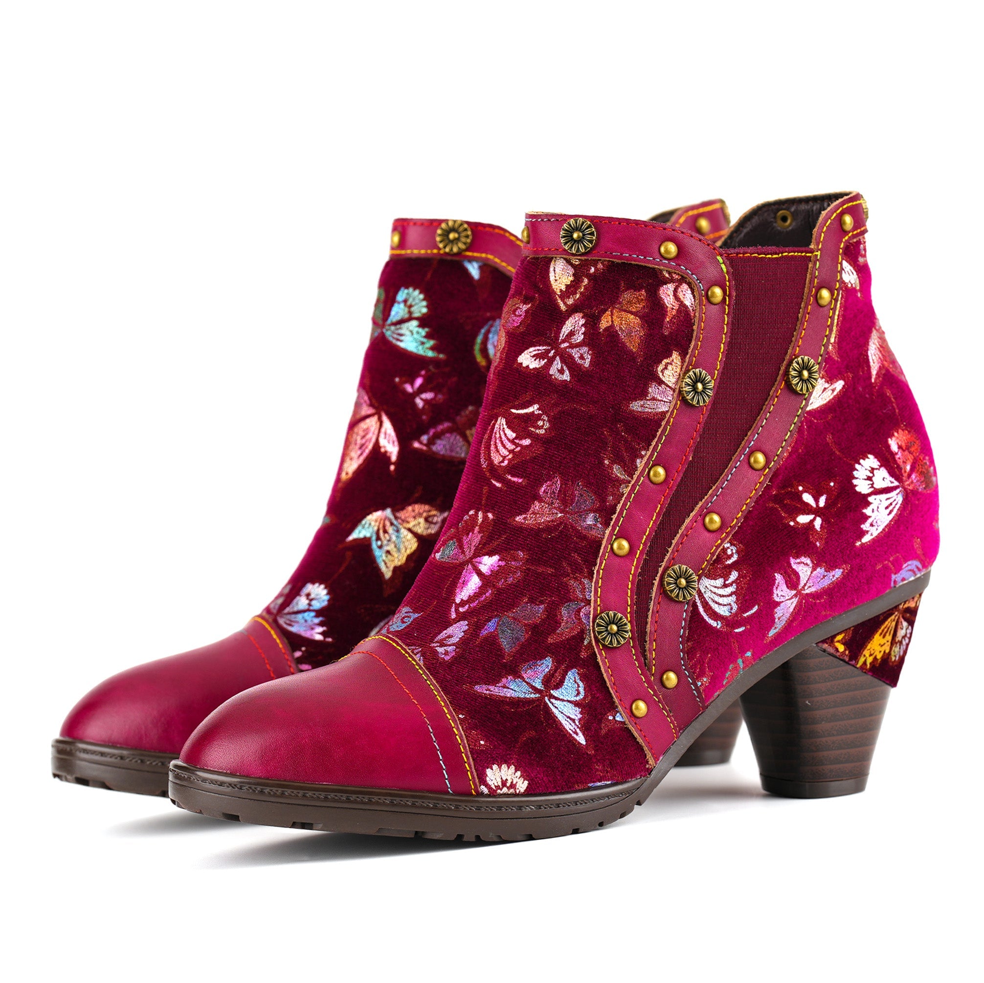 Butterfly Elegance Leather Ankle Shoes
