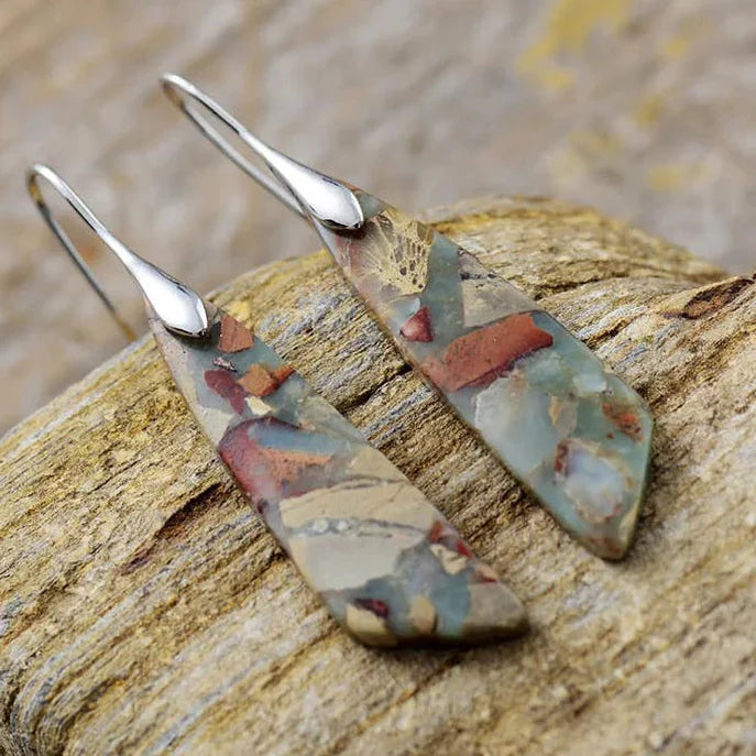 Unique Stone Drop Earrings
