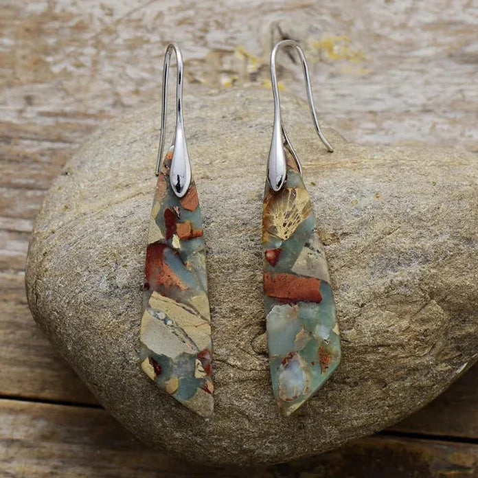 Unique Stone Drop Earrings
