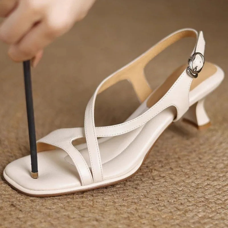 Savina Leather Heels