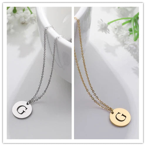 Elegant Gold Letter Pendant Necklace
