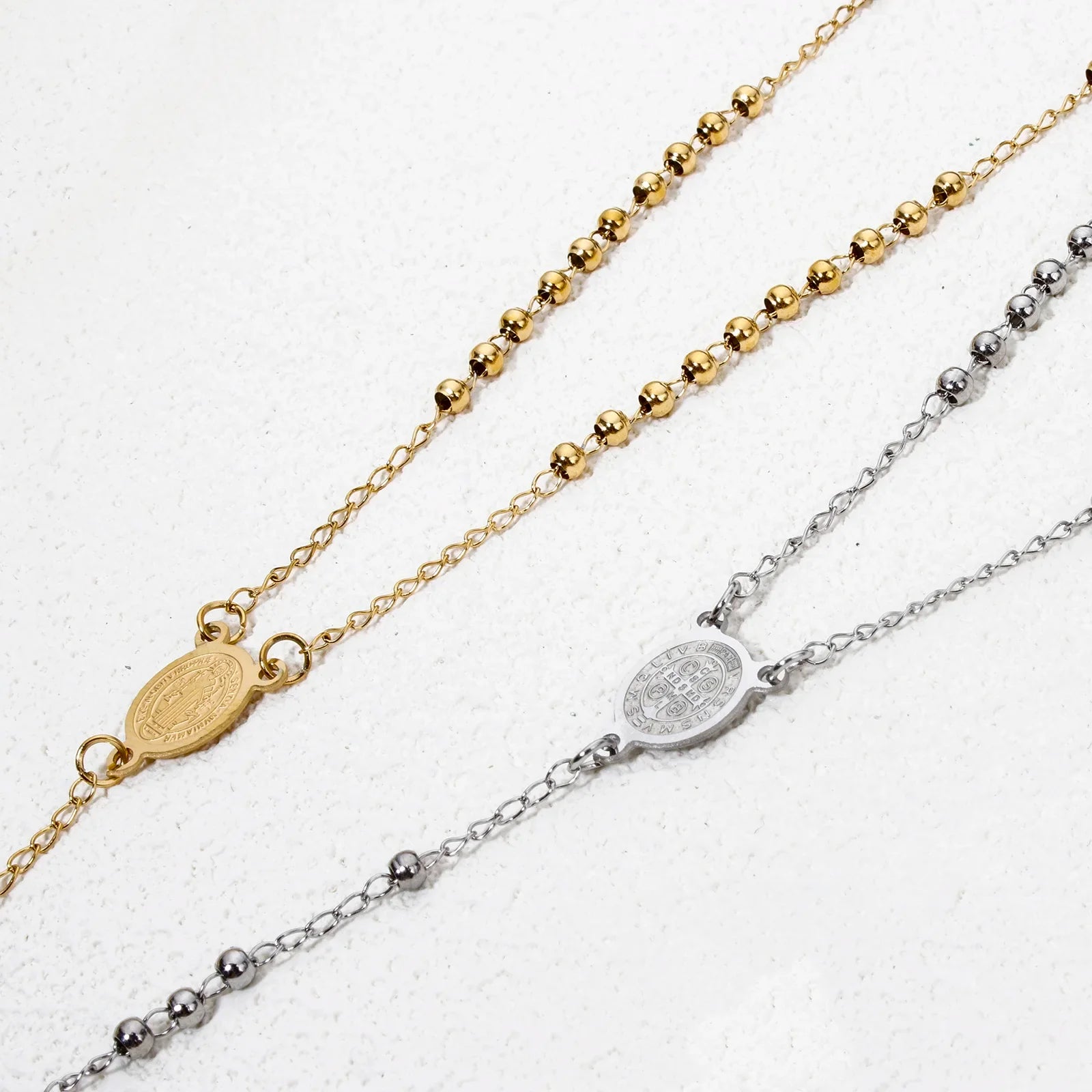 Stainless Steel Rosary Necklace