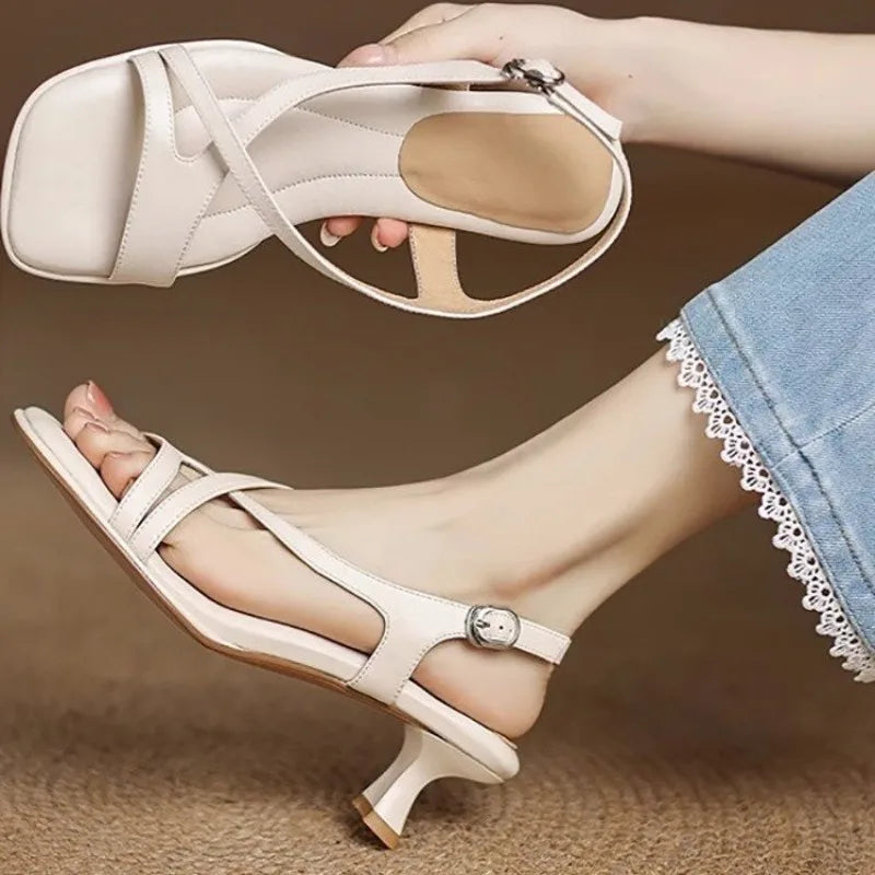 Savina Leather Heels