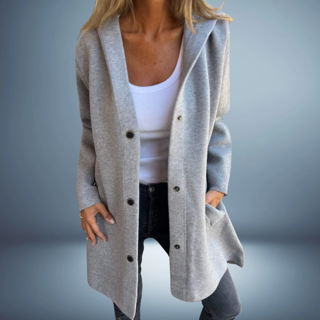 Jasmine -Single-Breasted Casual Hooded Jacket