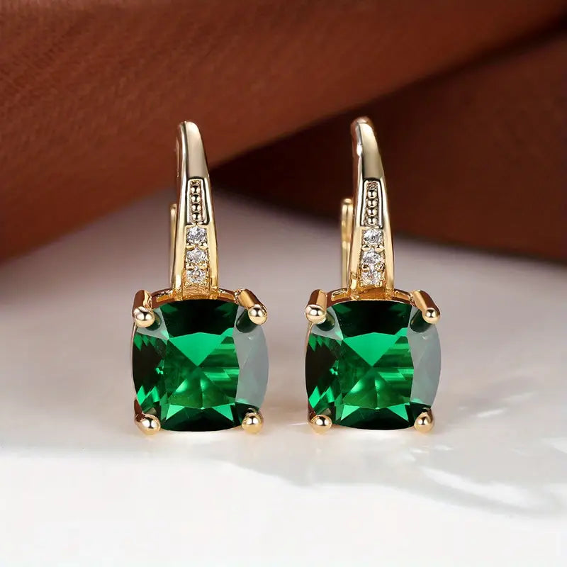 Gold Mystic Sapphire Earrings