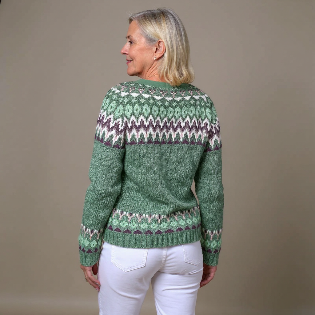 Delilah Retro Icelandic Wool Cardigan