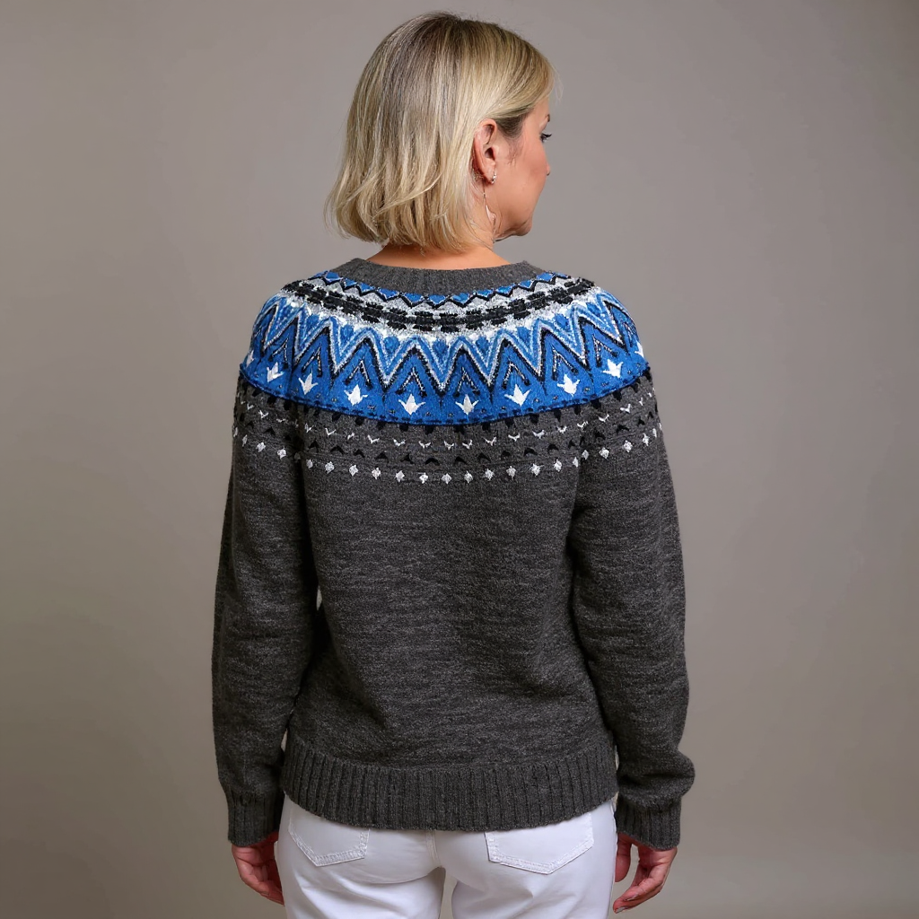 Jade Retro Icelandic Wool Cardigan