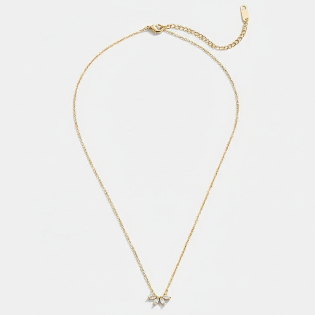 Omelia Sparkling Crystal Leaf Necklace