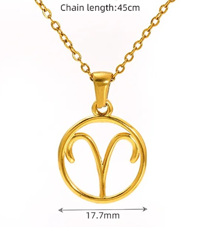 Celestial Zodiac Pendant in Gold