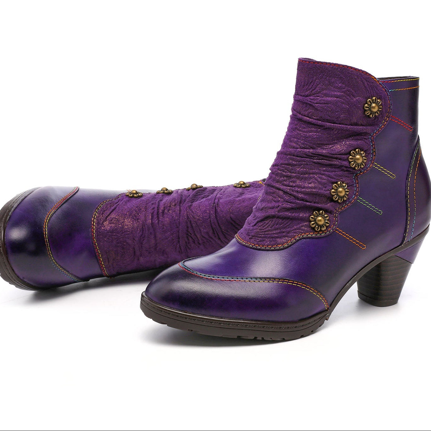 Leather Ankle Boots (5 COLORS)
