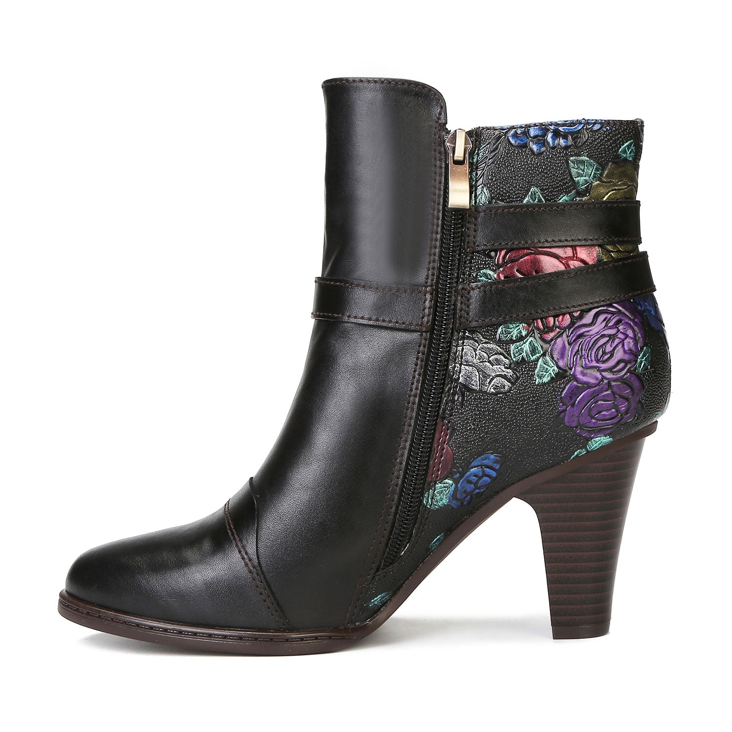 Timeless Embossed Adjustable Ankle Boots