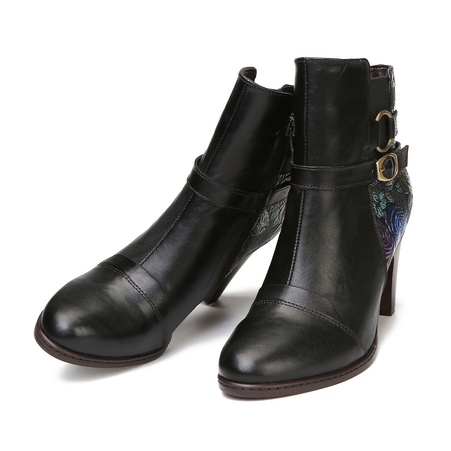 Timeless Embossed Adjustable Ankle Boots