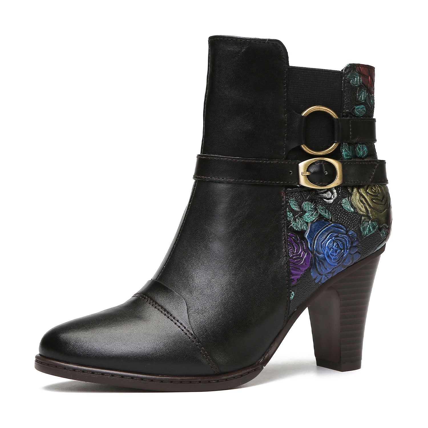 Timeless Embossed Adjustable Ankle Boots