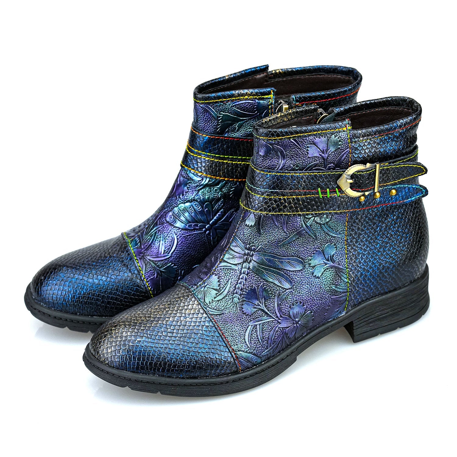 Timeless Craft Embossed Dragonfly Flat Shoes