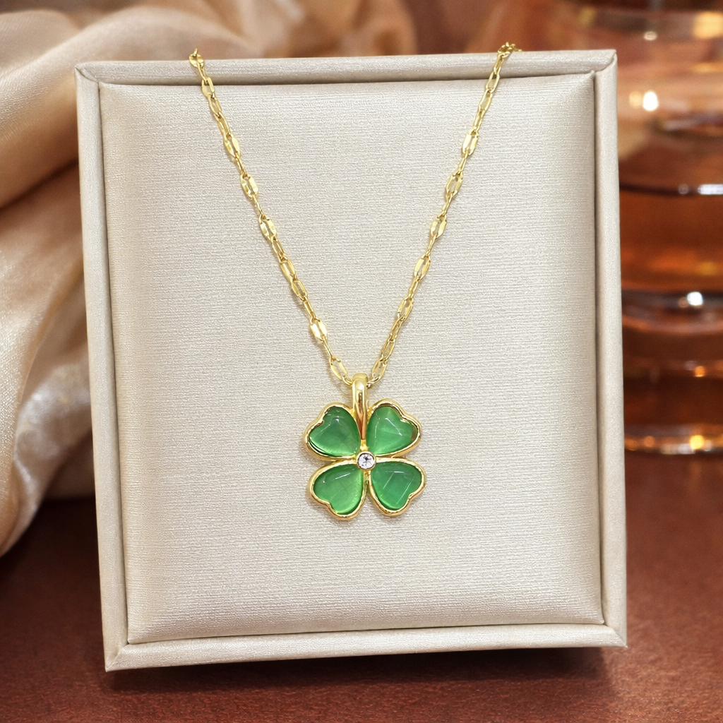 Lucky Green Clover Necklace