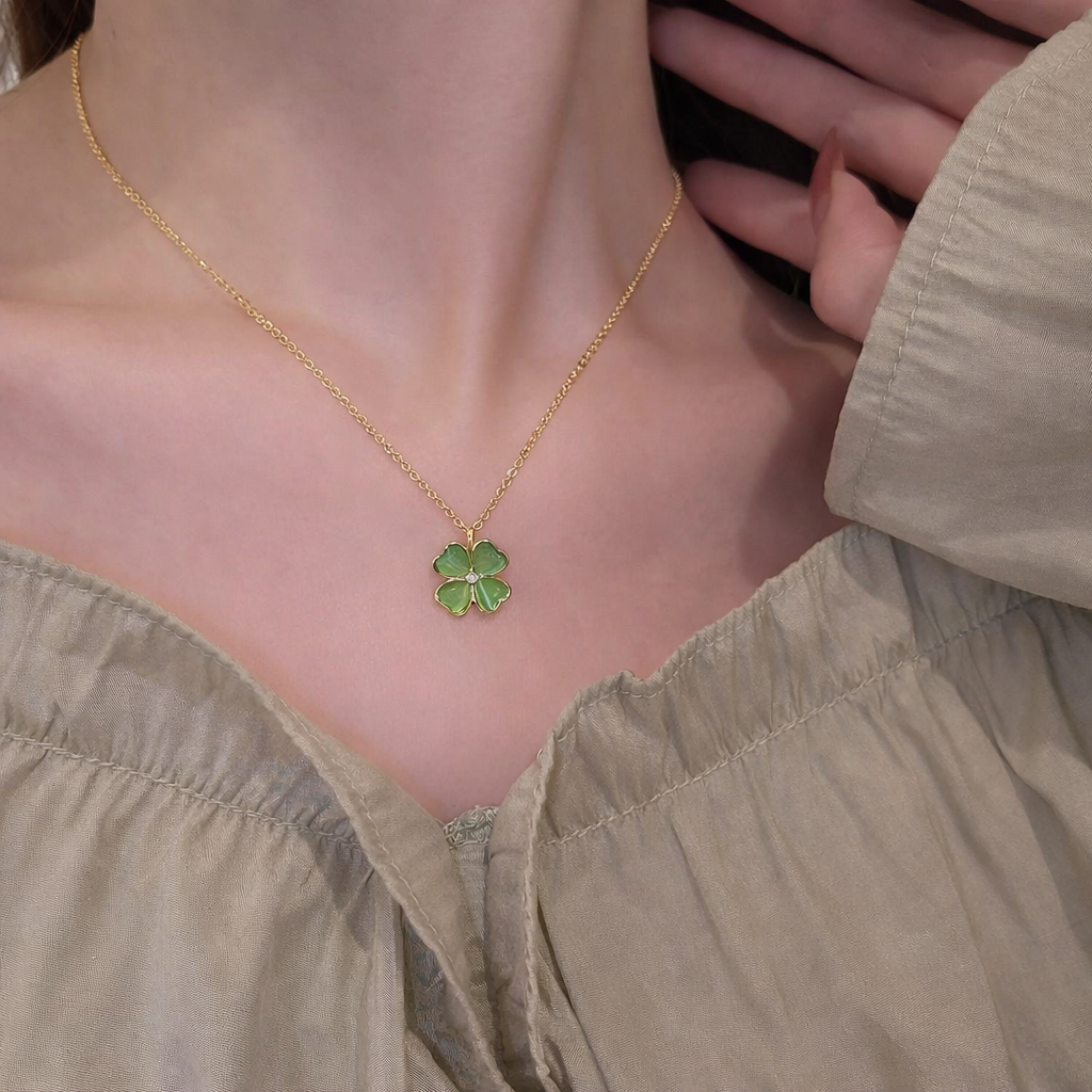 Lucky Green Clover Necklace